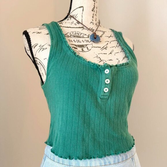 pointelle lace trim cotton cami - Picture 2 of 4